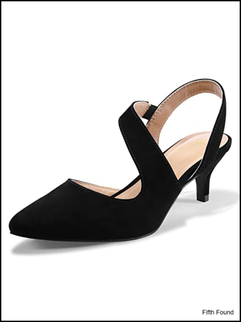 Kitten Heel Slingback Pointed Toe Pumps 2 Inch Dress Shoes